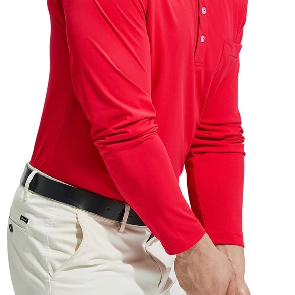 MIER Men's Long Sleeve Polo Shrt Quick Dry Collared Work Golf Hiking Casual (M) - Picture 7 of 10